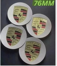 4 Porsche Silver Center Caps Concave 76mm Royal Crest 992 Cayenne 911 Carrera 4 Porsche Silver Center Caps Concave 76mm Royal Crest 992 Cayenne 911 Carrera