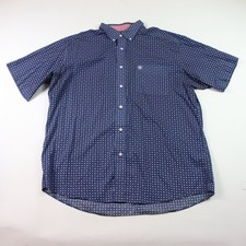 Ariat Men's XL Blue Geometric Print Short Sleeve Button Down Shirt