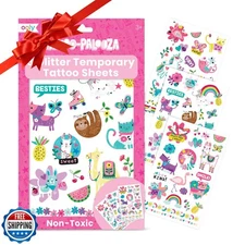 Ooly 50 Glitter Temporary Tattoos For Kids, Safe and Non-Toxic Te