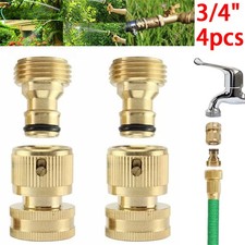 4 Pcs 3/4 Garden Hose Quick Connect Water Brass Female Male Connector Coupler
