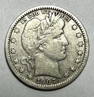 1907 Barber Quarter 25C Silver .900 Business Strike Philadelphia EF