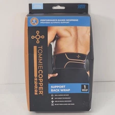 Tommie Copper Sport Support Back Wrap Small Medium Copper Infused Anti Odor