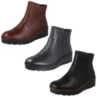 Ladies Rieker Antistress Fleece Lined Zip Up Wedge Ankle Boots "X9165"