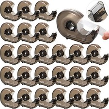 50 Pcs Handheld Tape Dispenser Desktop Adhesive Cutter Transparent Plastic