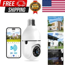 Light Bulb Security Camera -5G 2.4GHz WiFi 2K Security Cameras Wireless Outd...