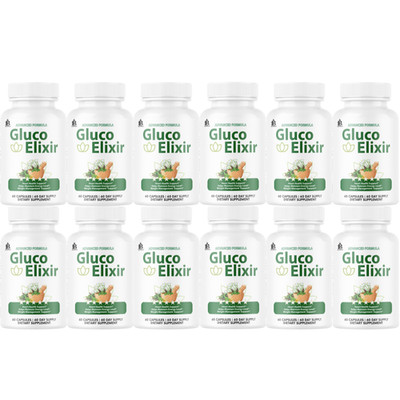 GlucoElixir Pro Blood Health Support Maximum Strength Official- 12 Bottles