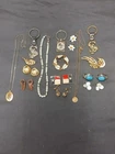 Vintage Signed Costume Jewelry Lot Necklaces Brooches Clip Earrings Keychain