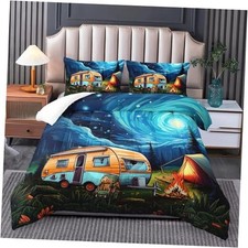 Short Quilt Bedding Set for RV Camper - Camping Theme Full Bz240608 13