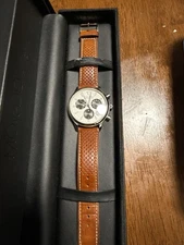 Movado Heritage 43mm Chrono Steel White Dial Quartz Men Watch 3650008