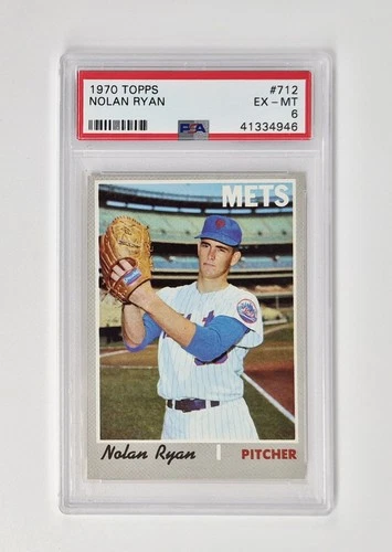 PSA GRADED 6 EX MINT CENTERED 1970 Topps Nolan Ryan New York NY Mets #712 RARE