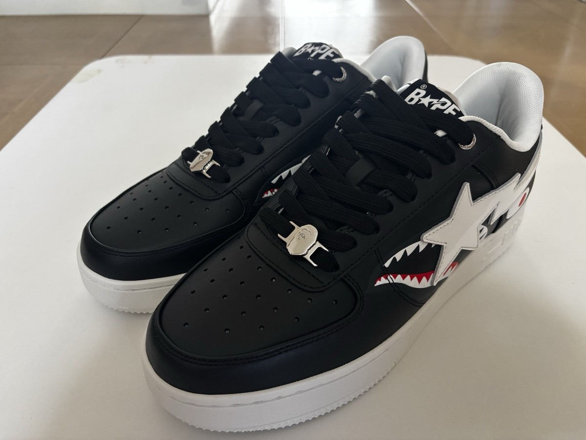 Authentic a bathing ape babe bape sta shark #2 black men's US 11