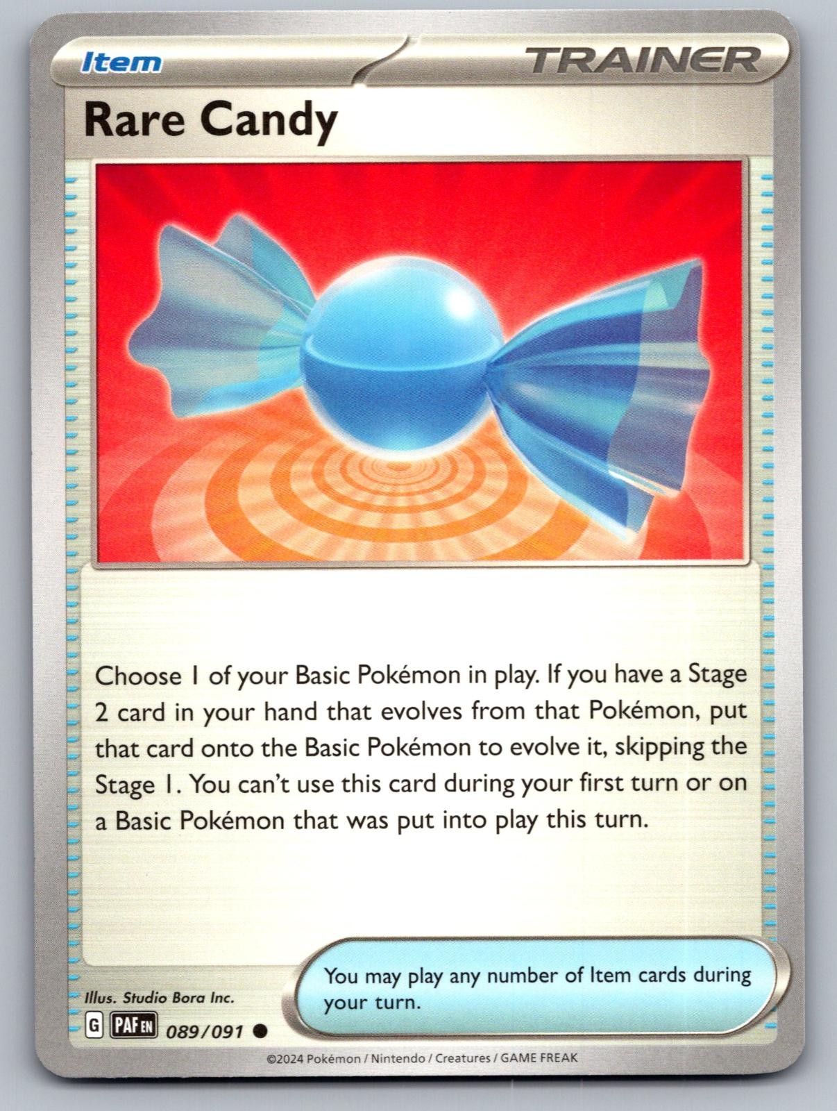 Rare Candy 089/091 Common Paldean Fates Pokemon Near Mint
