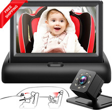 Baby Car Mirror with 4.3'' HD Night Vision Function Display, Safety Car Seat Cam