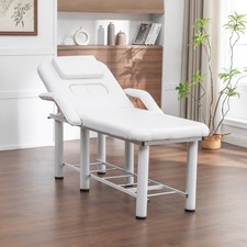 Professional Beauty Bed with Removable Headrest  Breast Cushions, Armrests and