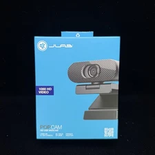 JLAB POPCAM HD USB Webcam Black 1080p/30 FPS 2.1 Megapixels Privacy Shutter