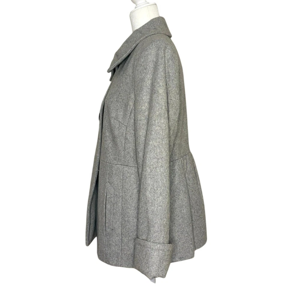 Abrigo para mujer Apostrophe mezcla de lana de un solo pecho guisante L | Chaqueta gris claro Foto 2 de 4
