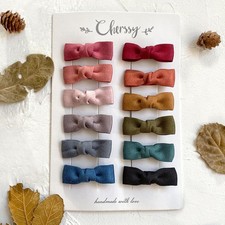 Boutique Baby Hair Clips, 12pcs Suede Mini 1 Count Pack of 12 , Red-12pcs