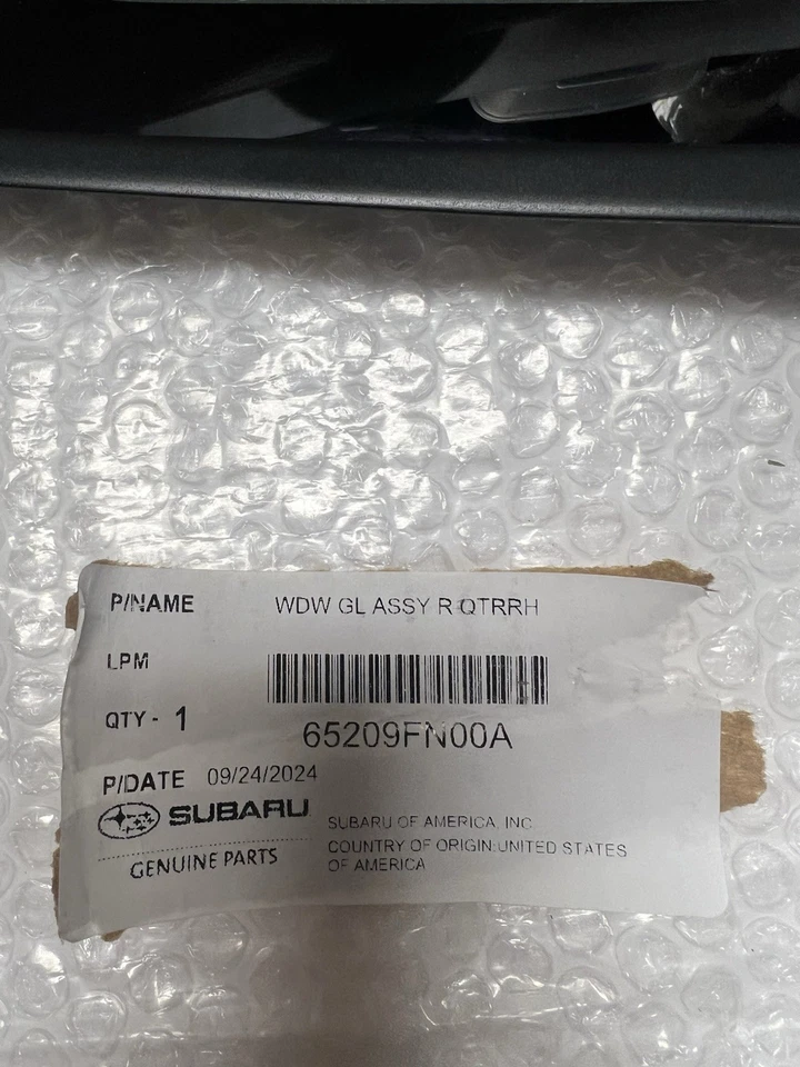 2024 SUBARU IMPREZA  Right REAR PASSENGER SIDE QUARTER WINDOW GLASS Oem New - Image 4 of 4