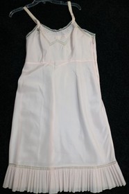 Vintage Barbizon Light Pink Full Slip - Ruffled Pleats at Bottom Size 14 1/ 2