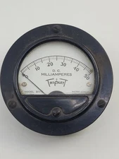 Triplett Model 321-T DC Panel Ammeter 0-50 mA Vintage Industrial Dial Gauge