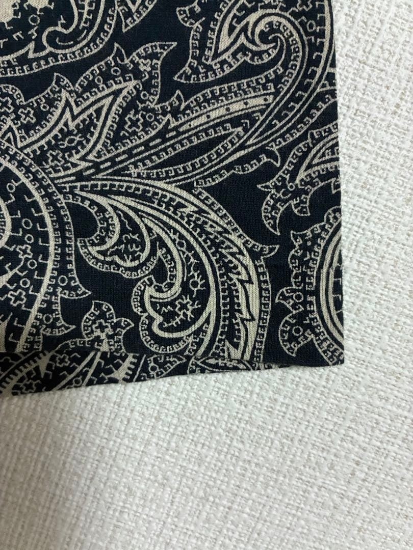 Rare XL Paisley Open Collar 90s Polo Ralph Lauren Shirt Navy White F/S image 6