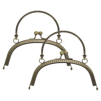 2 Stück Metall-Geldbörsenrahmen, 16,5cm Bogen-Kussverschlussrahmen (Bronze)