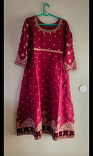 Handmade Women  s Pakistani 3pc Embroidered Net Salwar Kameez w/ Dupatta S