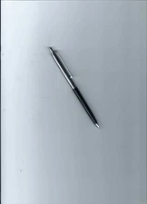 Vtg PaperMate Black & Chrome Profile Slim Grip Double Heart BallPoint Pen-No Adv