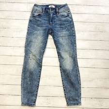 Cabi Women  s Cinch Skinny Distressed Bleach Denim Jeans Size 4