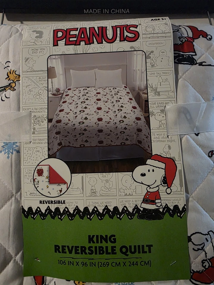 Manta reversible Peanuts Snoopy Christmas King 106x96 ropa de cama de vacaciones Foto 2 de 4