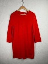 Whistles Women’s Red Shift Dress 3/4 Sleeve Zip Back