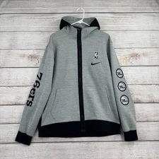 Nike NBA 76er’s Showtime Therma Flex Zip up Hoodie Mens Large Grey Dri Fit