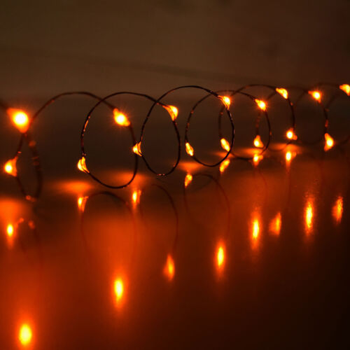 NEW Pottery Barn Orange Halloween 6' Mini LED String of Lights Decor SOLD OUT - Picture 4 of 5