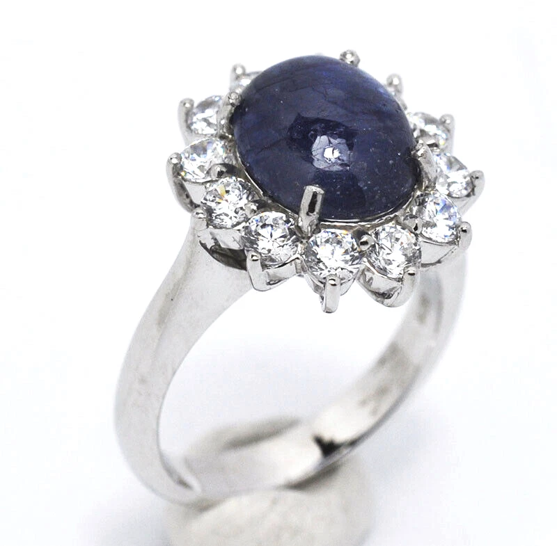 BELLISSIMO L'ANELLO IN ARGENTO 925 CON ZAFFIRO NATURALE 5,10 CT - Immagine 2 di 4