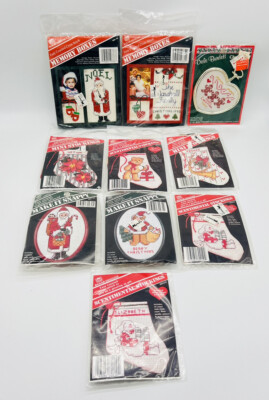 Banar Design Christmas Mini Make It Snappy Cross Stitch Kit Lot Of 10 Memory Box