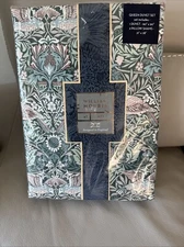 NEW WILLIAM MORRIS Home 3PC Queen Cotton Duvet Cover Set Bird Dark Mineral