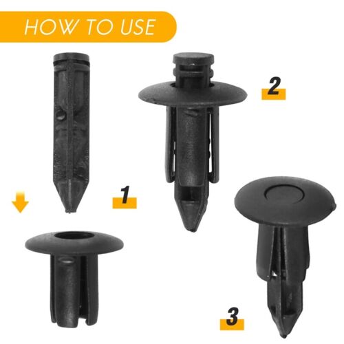 50x Kunststoff Nieten Fahrrad Verkleidung Verkleidung Verkleidung Befestigung Clips 6mm für schwarz Q3S4 - Bild 5 von 8
