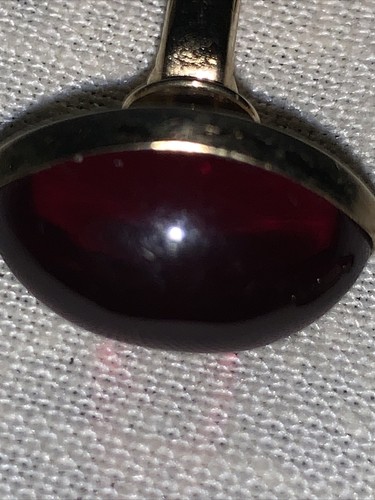 Vintage Manschettenknöpfe aus Nachlass ovaler roter Cabochon auf goldfarben - Bild 7 von 8