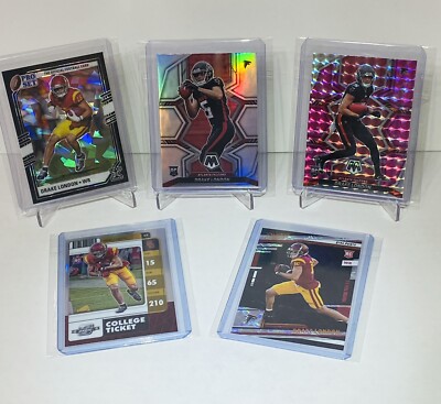 Drake London 2022 MOSAIC CARD RC ROOKIE VARIATION! #312 PLUS PINK MOSAIC + Three