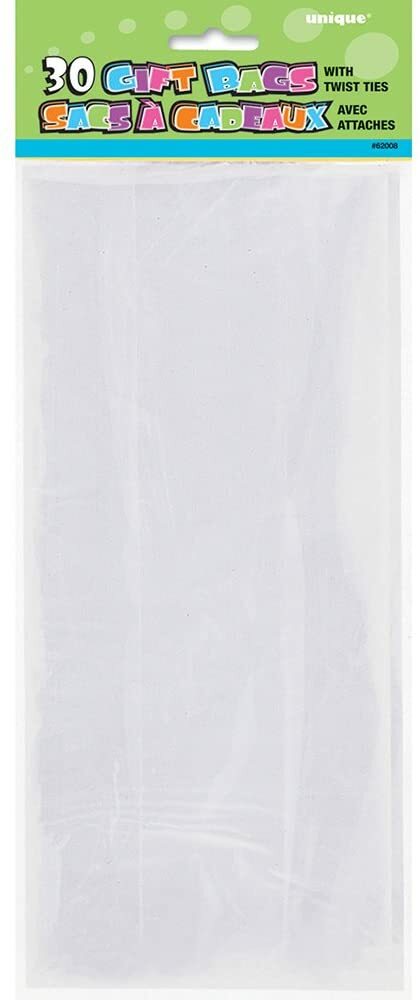 Clear Cellophane Sweet Gift Cello Bags Candy Cakes Cookies Kids Party Treats x30