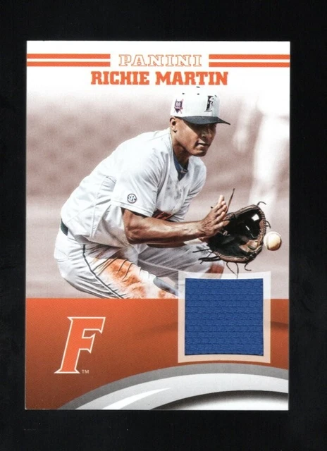 2015 PANINI FLORIDA GATORS RICHIE MARTIN ROOKIE GAME-WORN JERSEY RARE ORIOLES