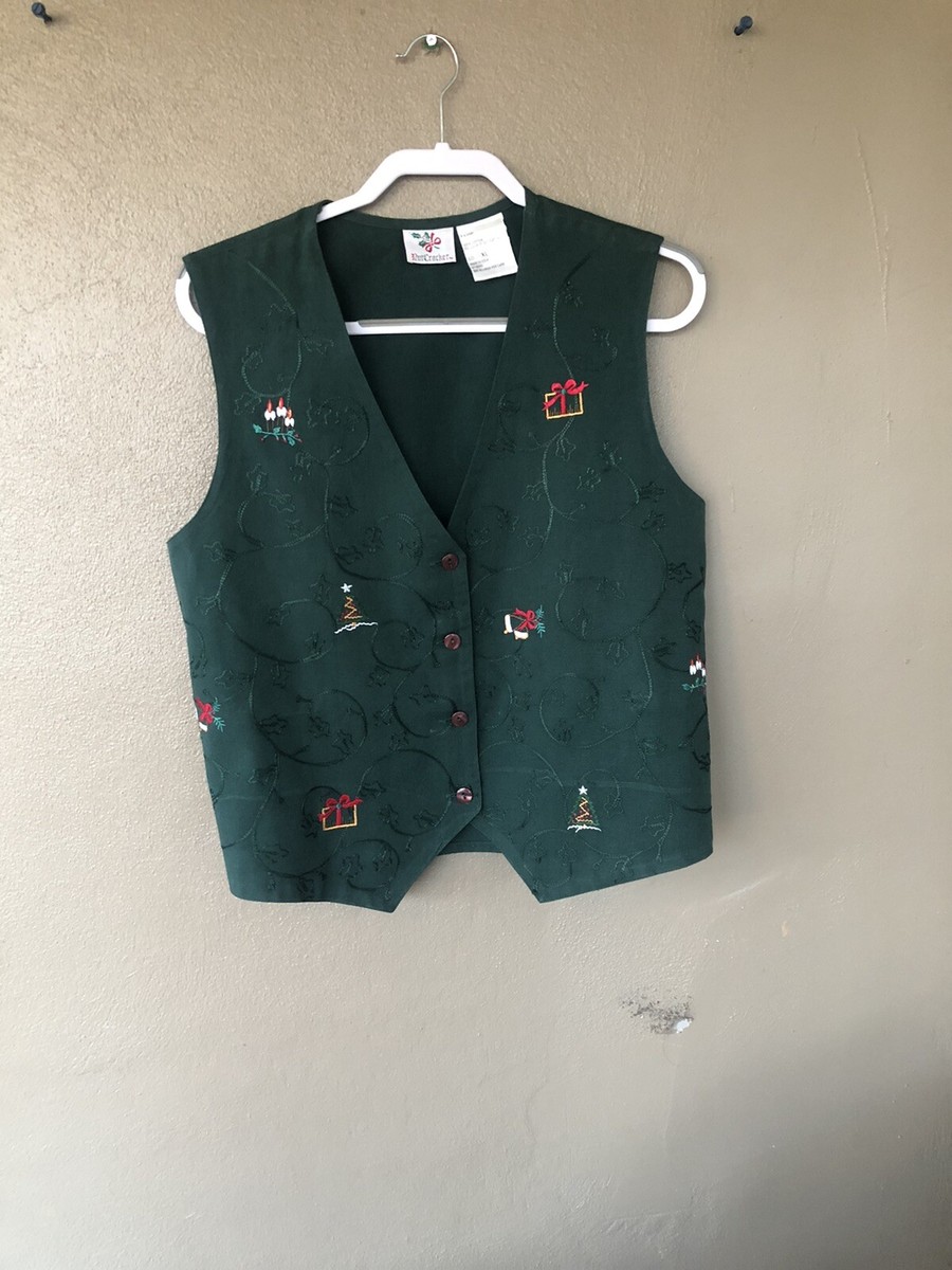 Nutcracker Ladies Weskit Vest Embroidered Holiday Theme Adjustable