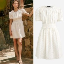 NWT J. Crew Eyelet Button Front Mini Dress Ivory Sz 8
