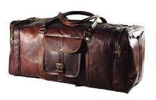 24 inch Large Leather Duffel Bag for Men Handmade Vintage Travel Luggage Bag New