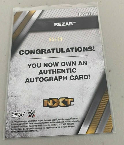 2017 Topps NXT REZAR auto /99 - Picture 2 of 2