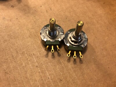Nice Pair NOS Vintage 1965 Clarostat 25k ohm S-Taper 2W Amp Potentiometers B