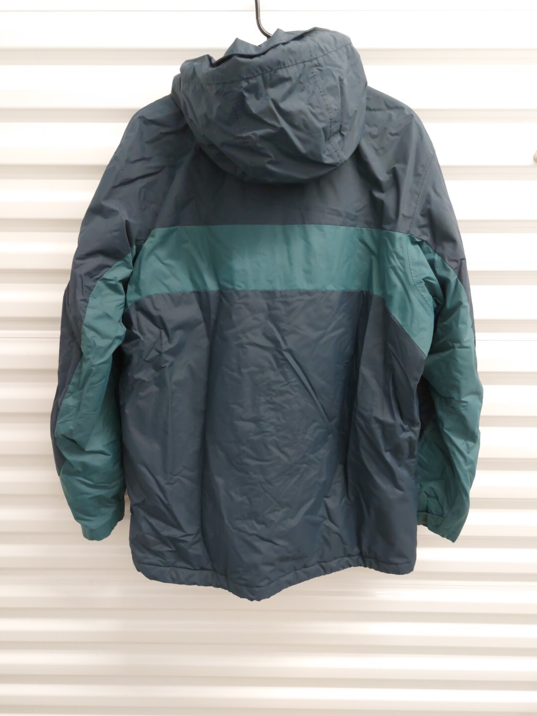 Columbia Mens Thermal Coil Hooded Jacket Size L Blue Full Zip Pockets EUC 