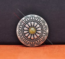 10X Western Antique Silver Flower Pattern Leather Concho For Belt Leathercraft