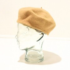 Womens Tan Wool Beret Hat Classic French Style Soft Warm Chic Winter Fashion Cap