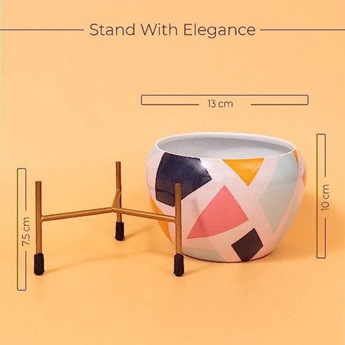 Pflanzständer Blumentopf mit Pflanze Garten Metall Indoor Outdoor Vintage Pflanzgefäß - Bild 6 von 10